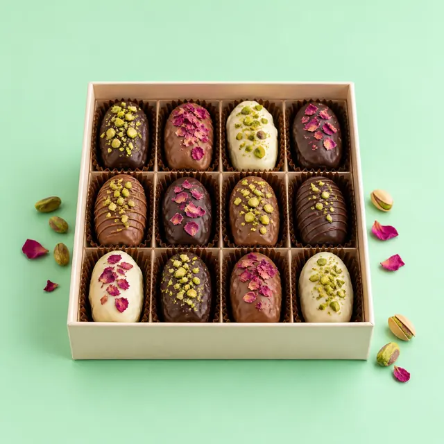 Chocolate date selection · gift box of twelve