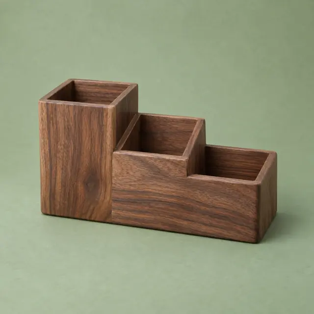 Walnut desktop organizer