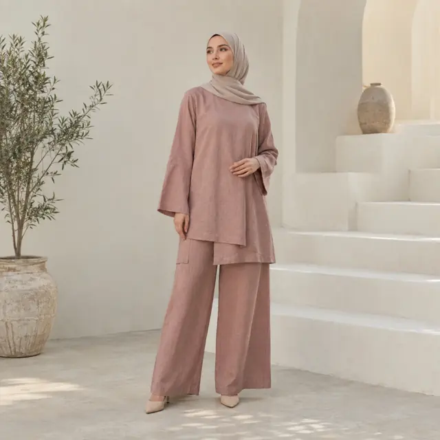 Dusty rose linen occasion set