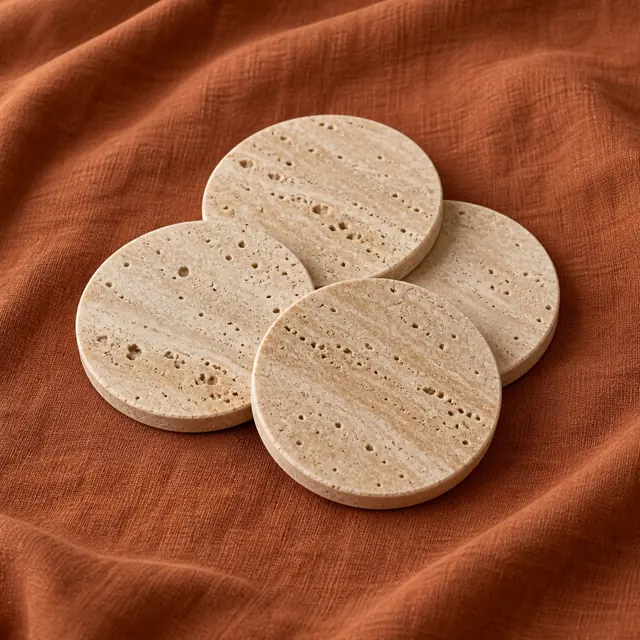 Travertine coasters · set of four