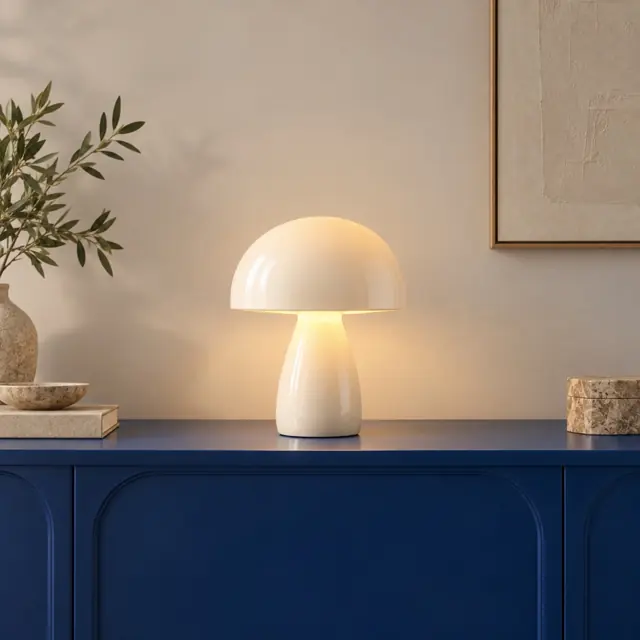 Ivory mushroom table lamp